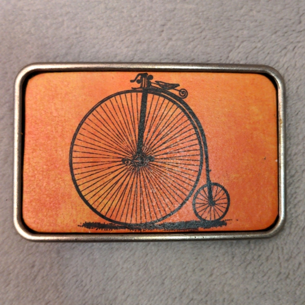Hand Painted Penny Farthing Belt Buckle